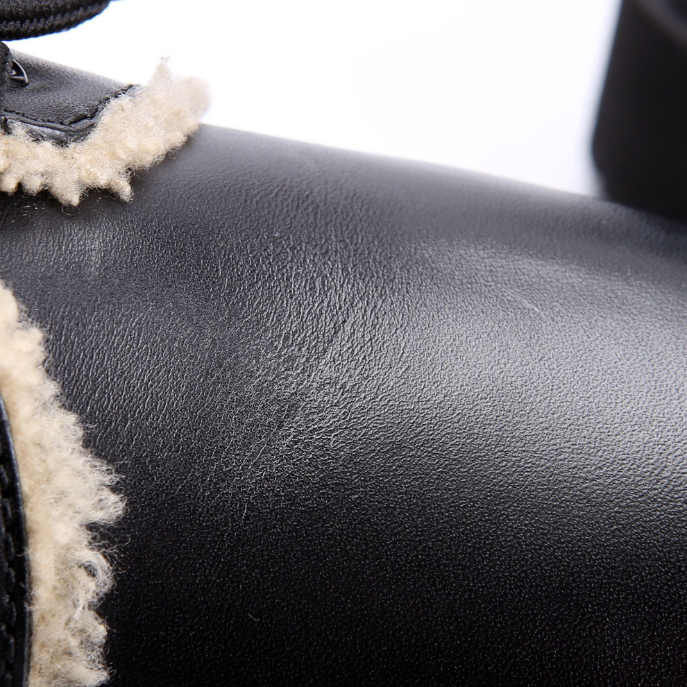 Vlogo Shearling Combat Boots Size 37 Black
