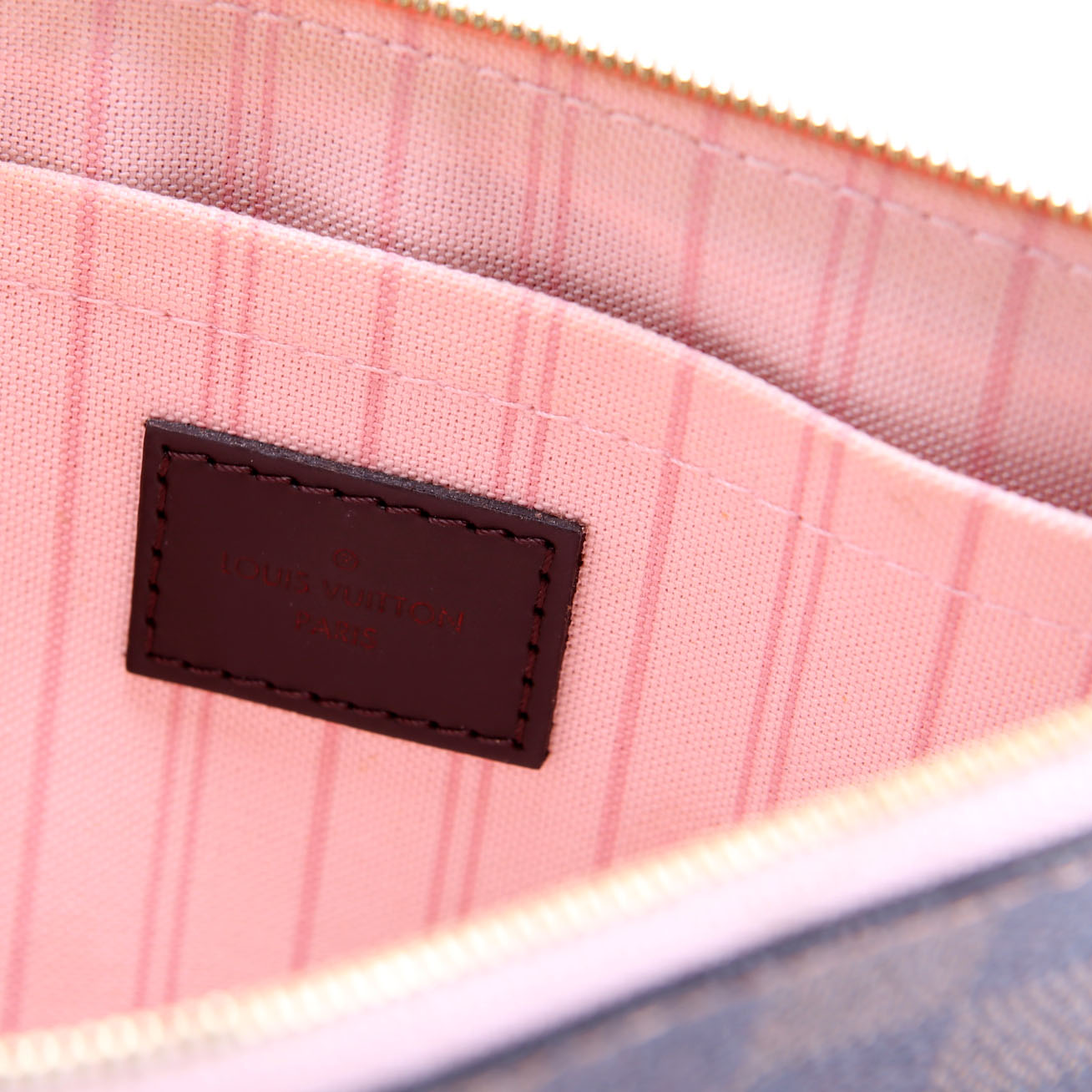Pochette Only Damier Ebene Neverfull Pink