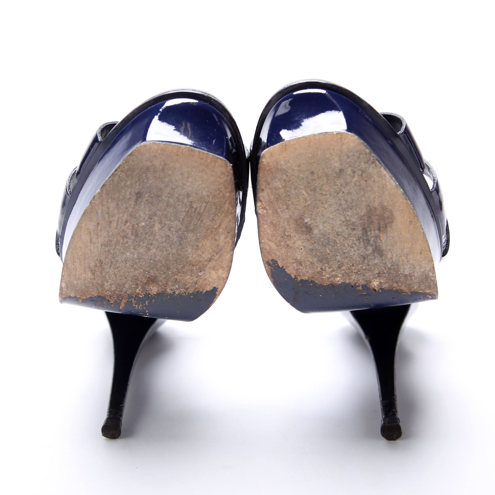 Tribute Platform Sandal Heels Size 38.5 Navy