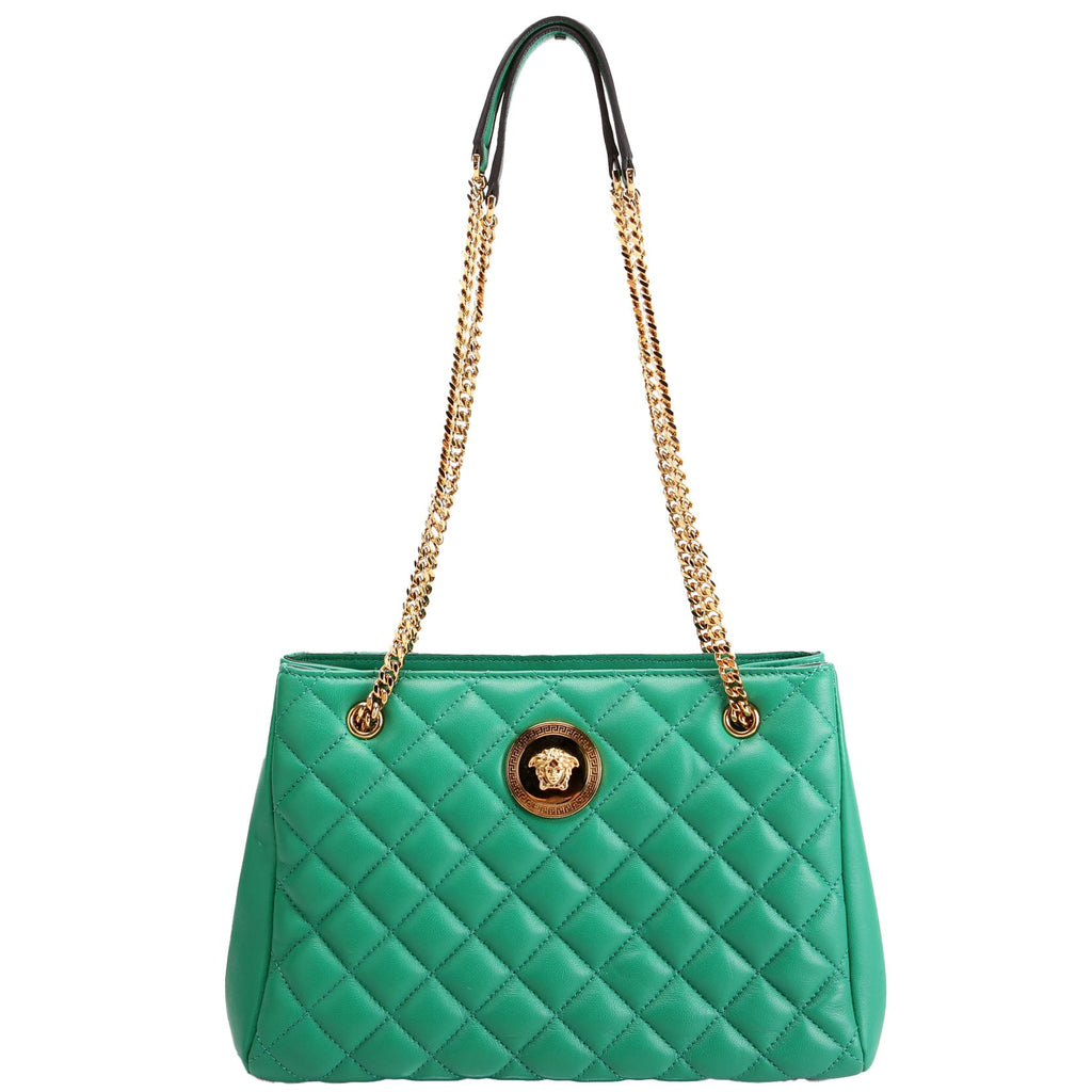 Medusa Icon Small Chain Tote Green