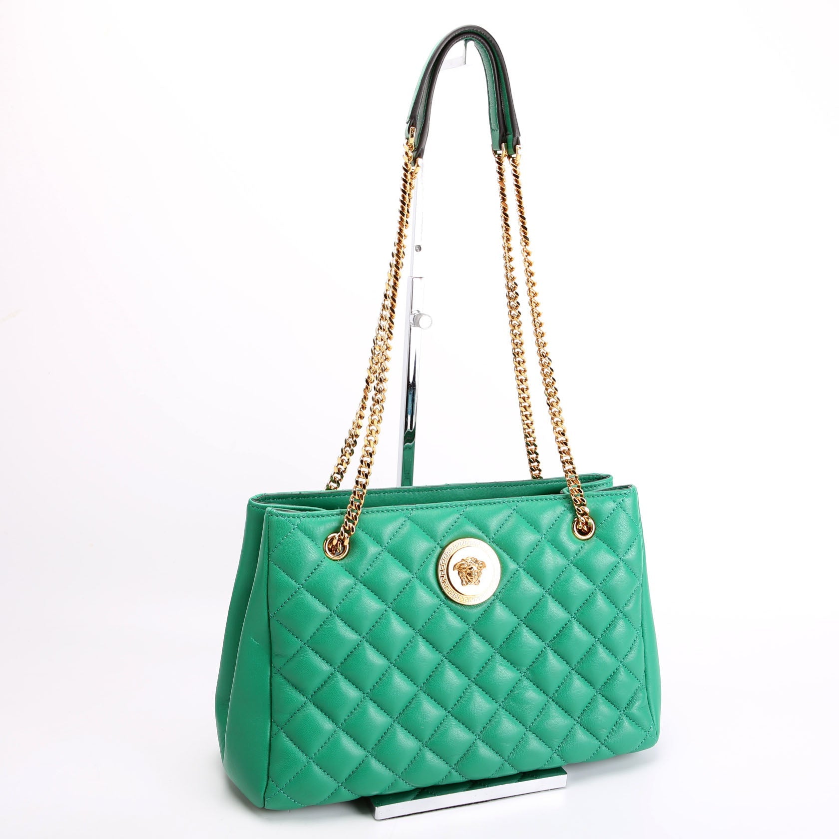 Medusa Icon Small Chain Tote Green
