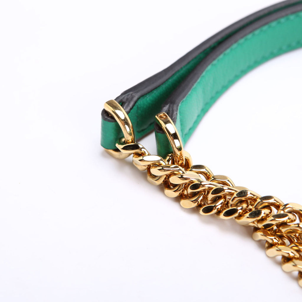 Medusa Icon Small Chain Tote Green