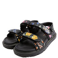 Dioract Embossed Floral Sandals Size 38 Black