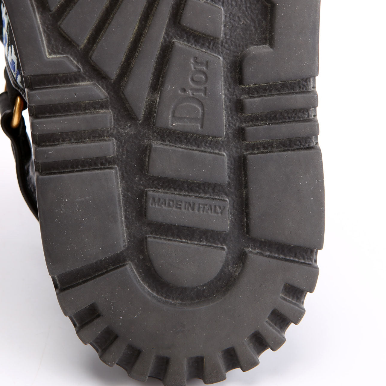 Dioract Embossed Floral Sandals Size 38 Black