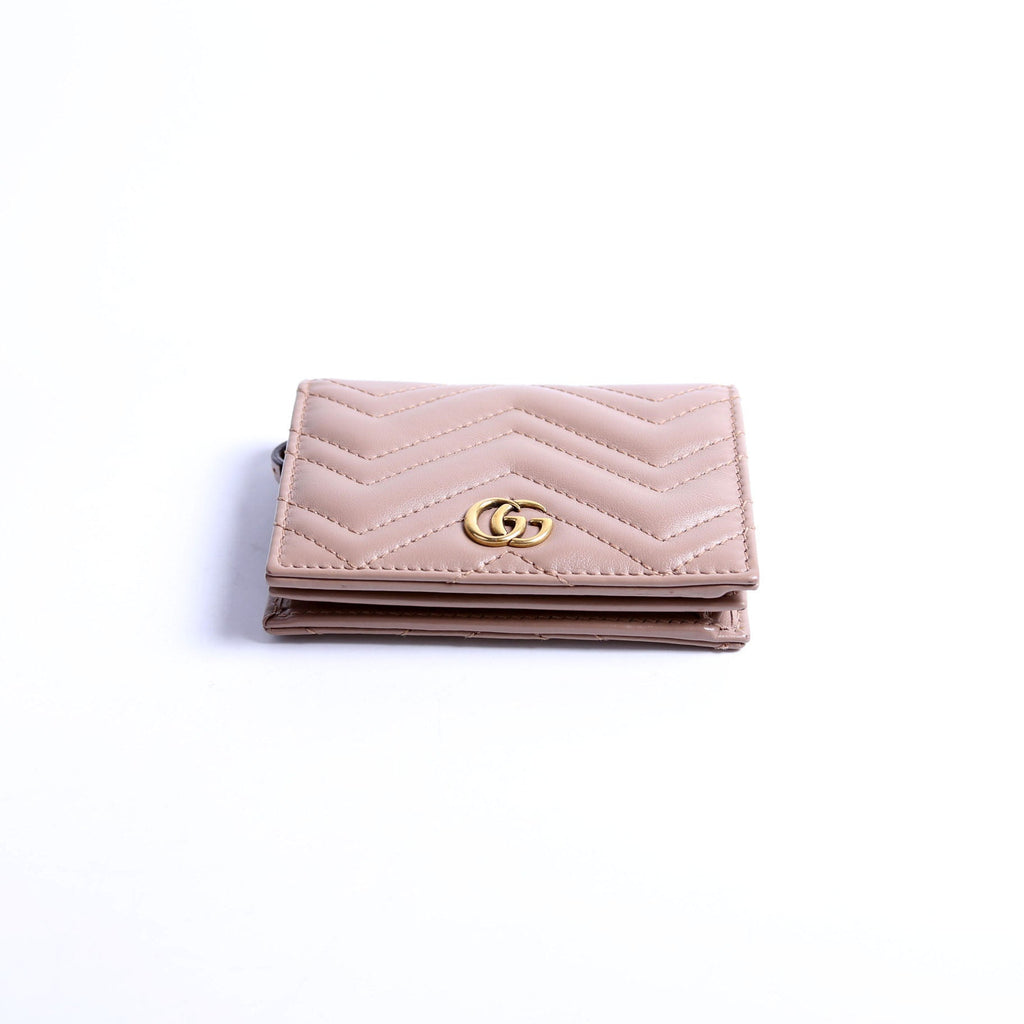 466492 GG Marmont Card Case Tan