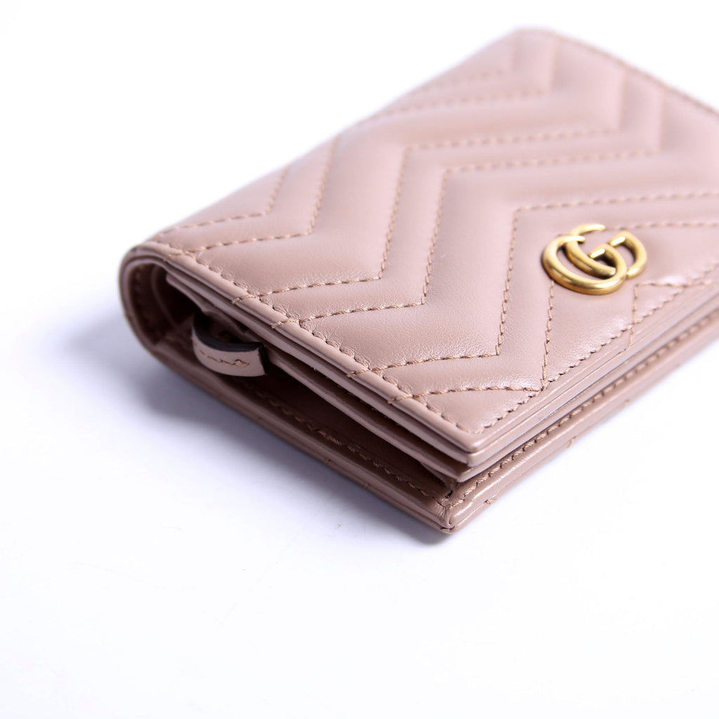 466492 GG Marmont Card Case Tan