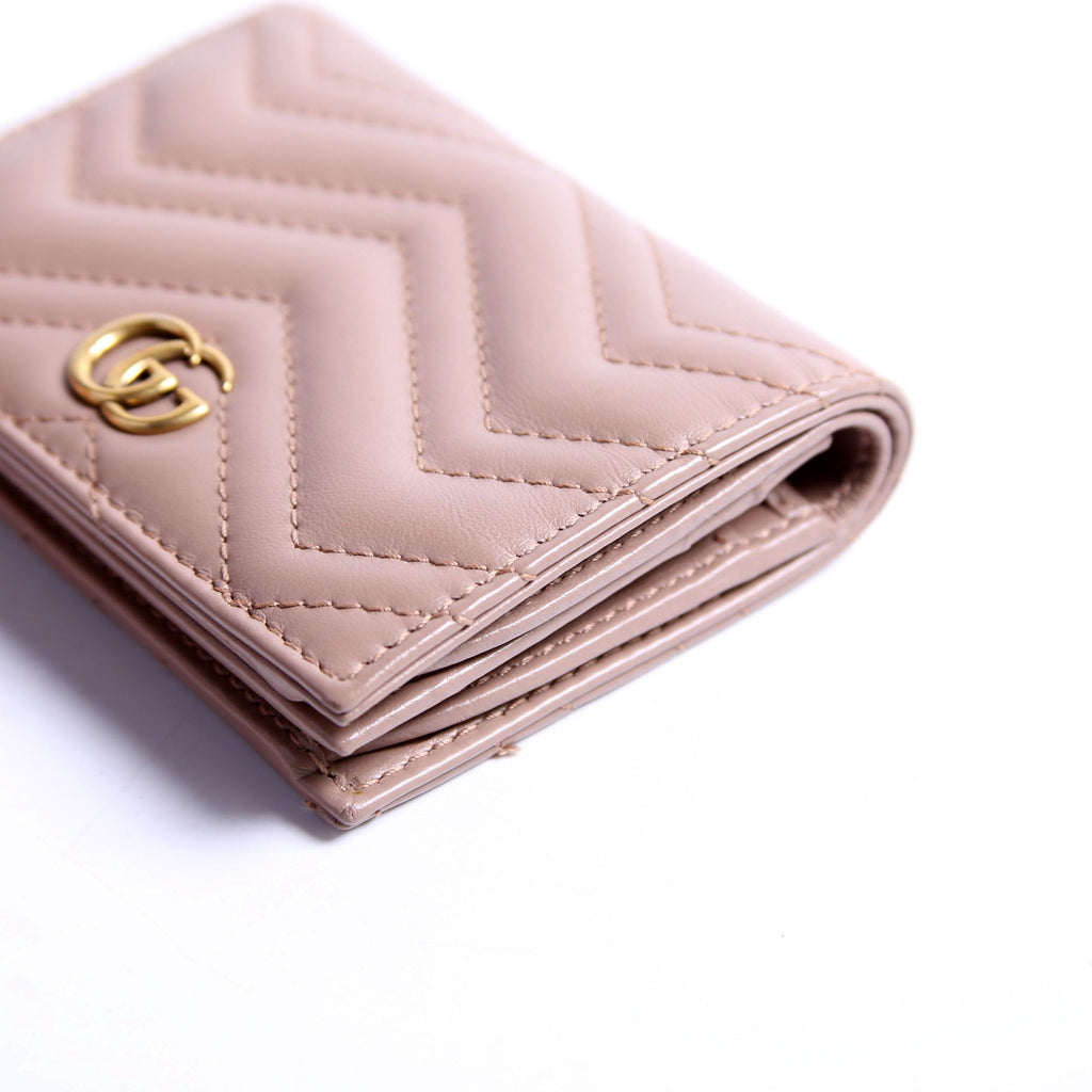 466492 GG Marmont Card Case Tan