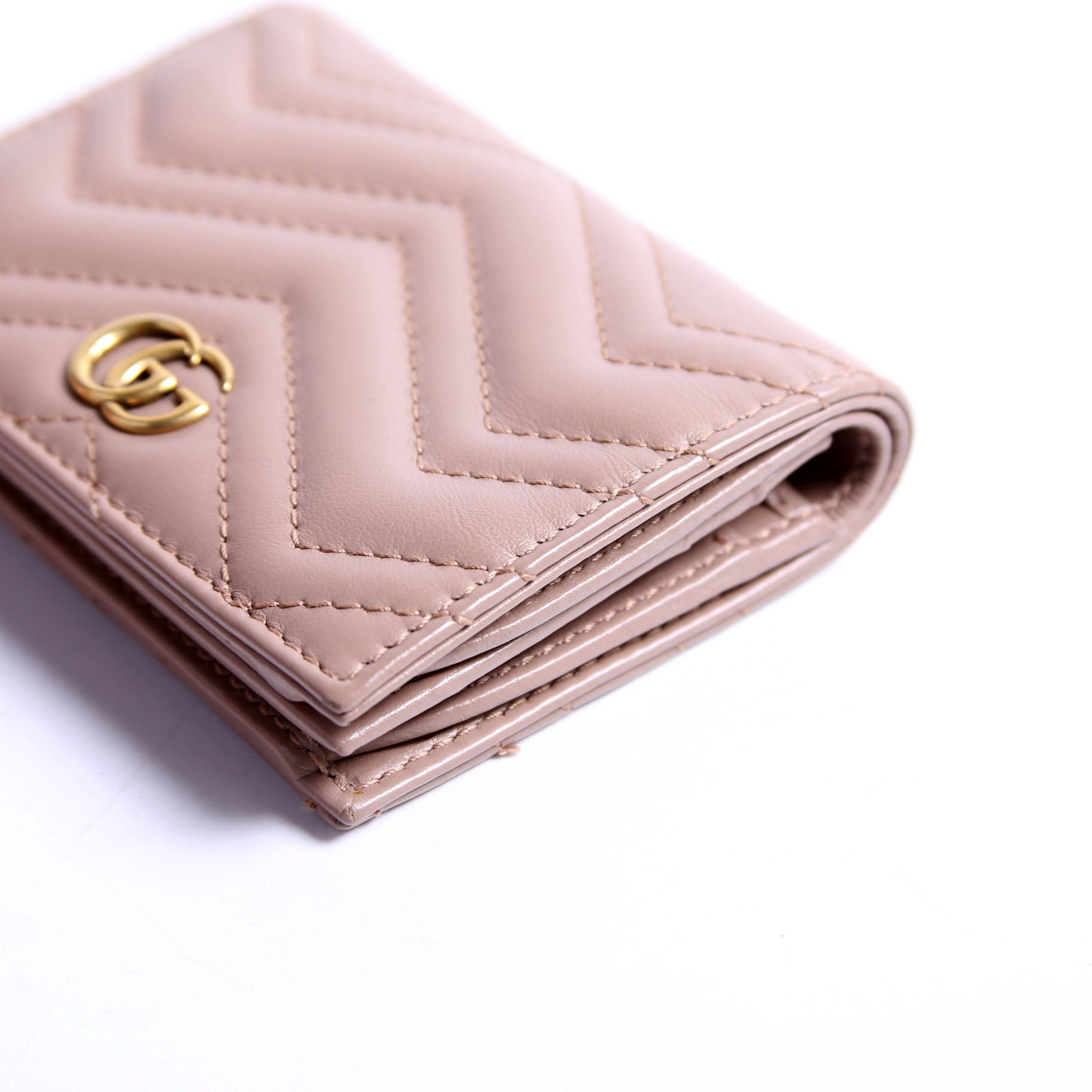 466492 GG Marmont Card Case Tan