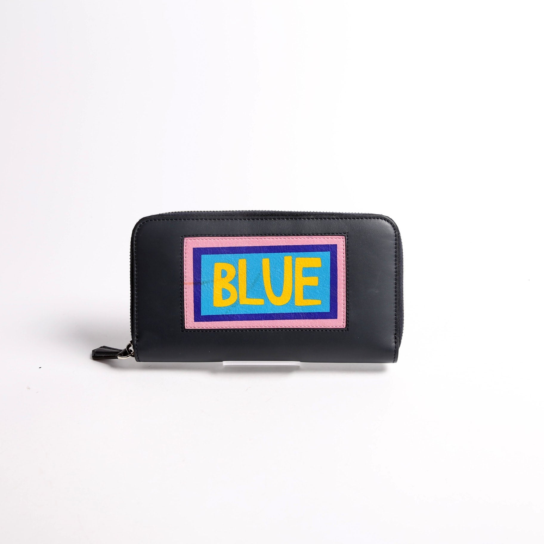 7M0210 Leather Zip Around Wallet Navy