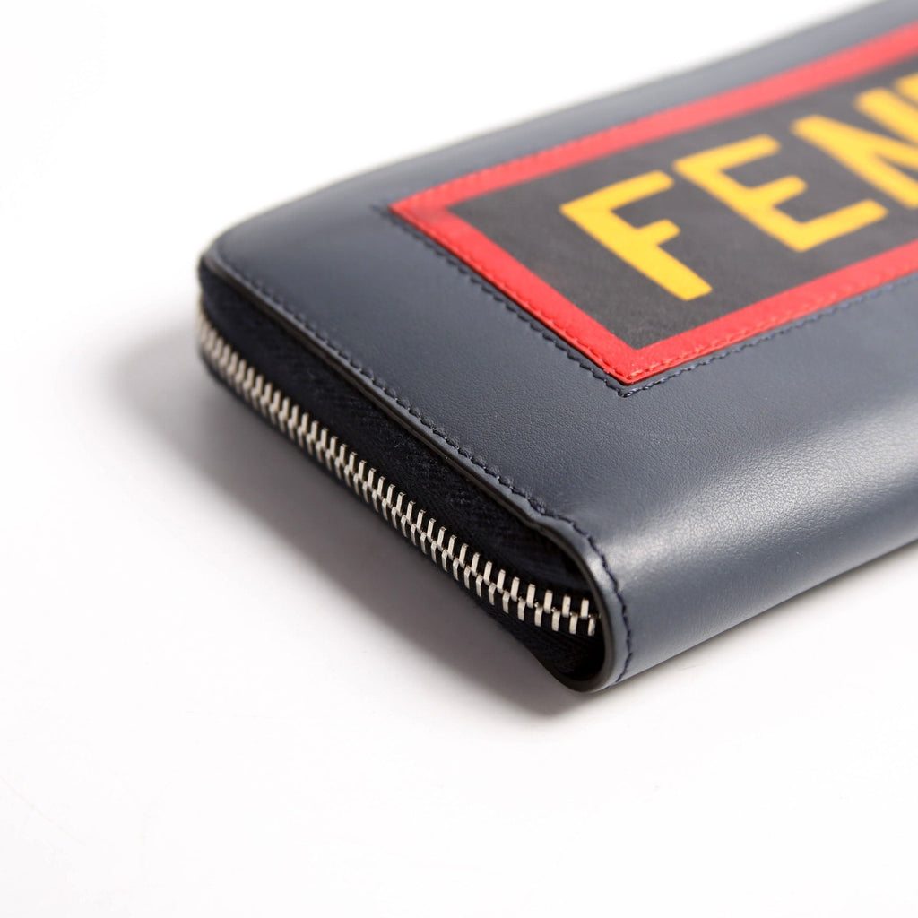 7M0210 Leather Zip Around Wallet Navy
