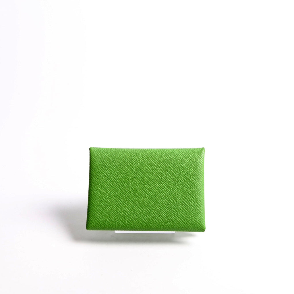 Hermes Calvi Duo Card Case Green
