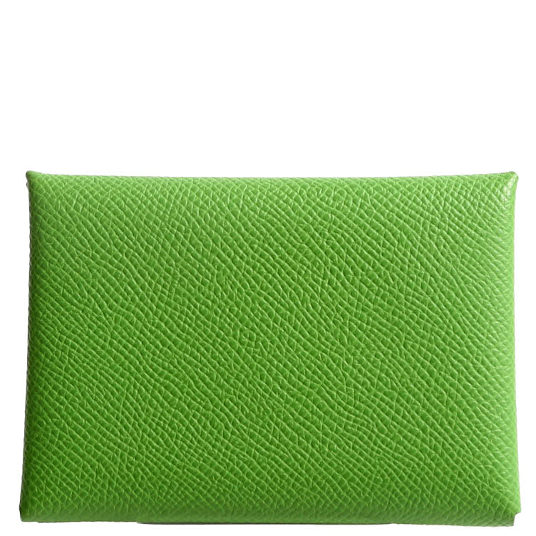 Hermes Calvi Duo Card Case Green