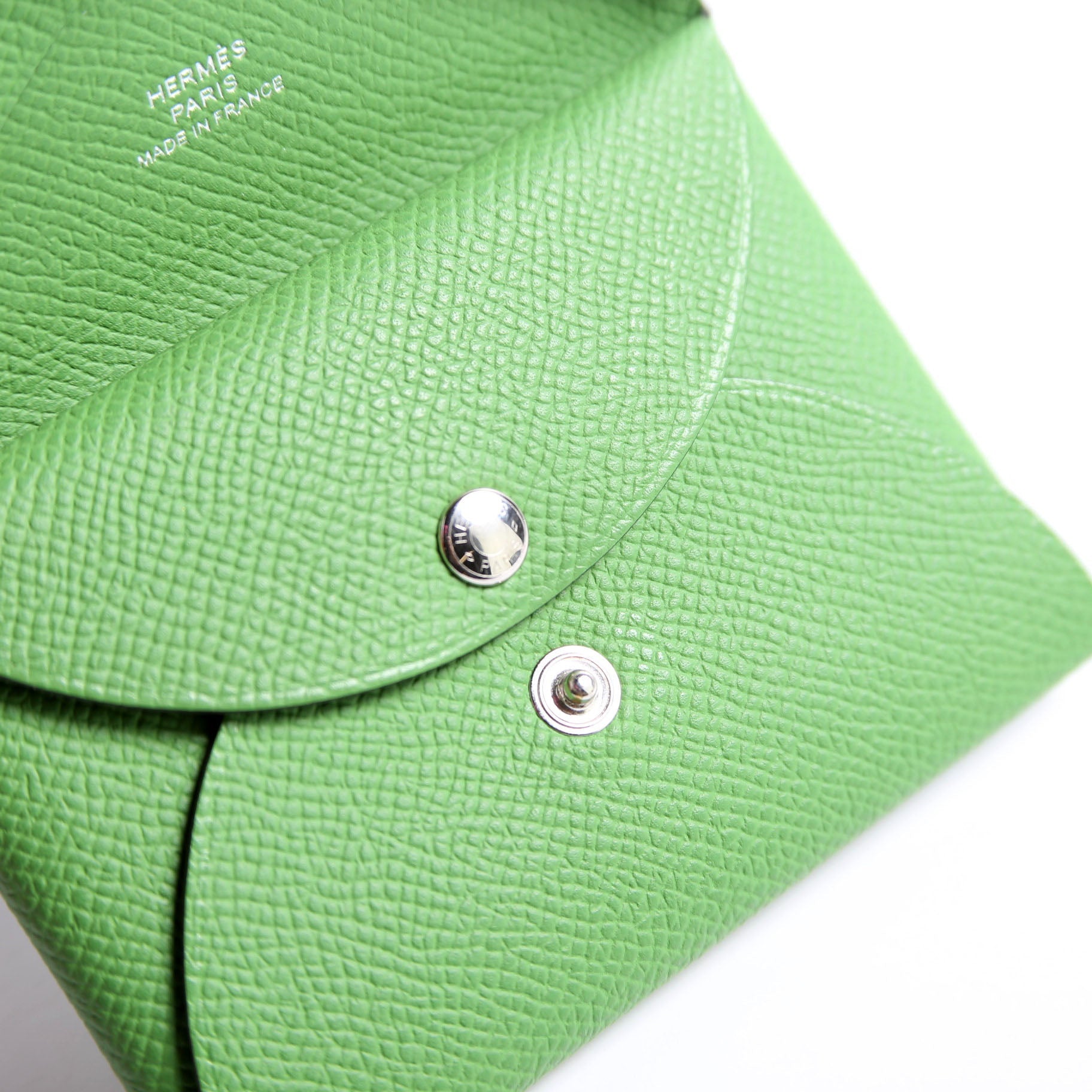 Hermes Calvi Duo Card Case Green