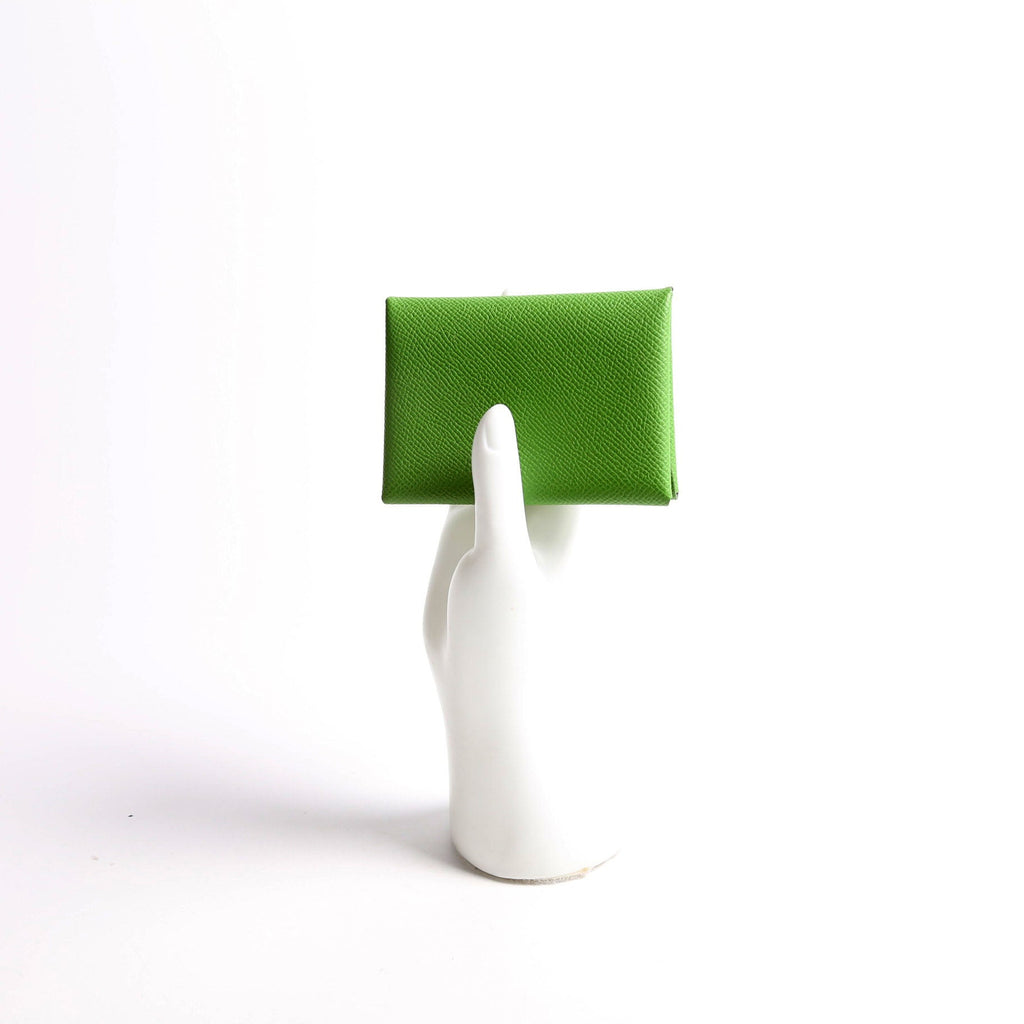 Hermes Calvi Duo Card Case Green