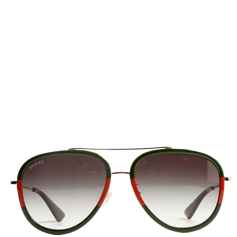 GG0062S Aviator Sunglasses Green/Red