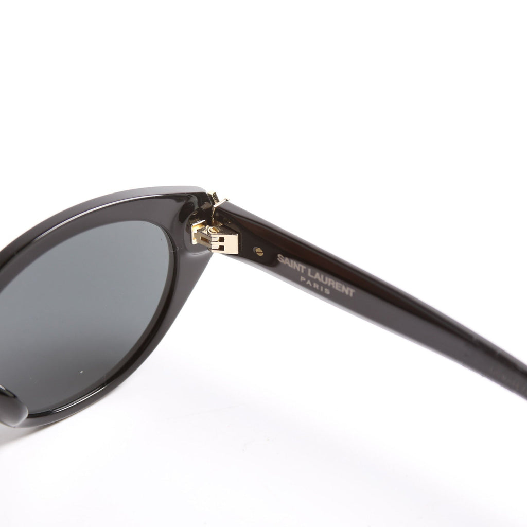 SAINT LAURENT SL M148/F Round Cat-Eye Sunglasses Black