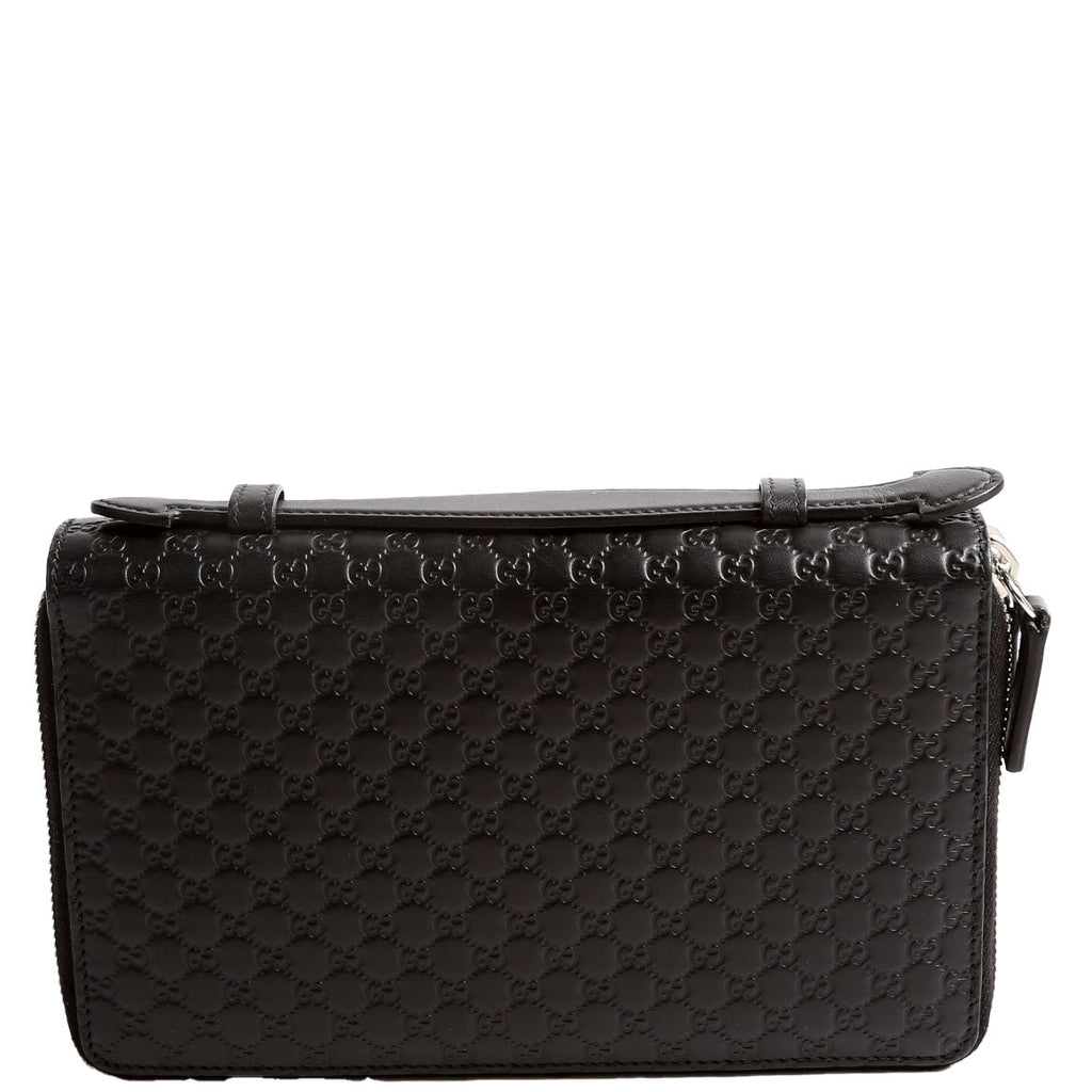 449246 Micro Guccissima Travel Wallet Black