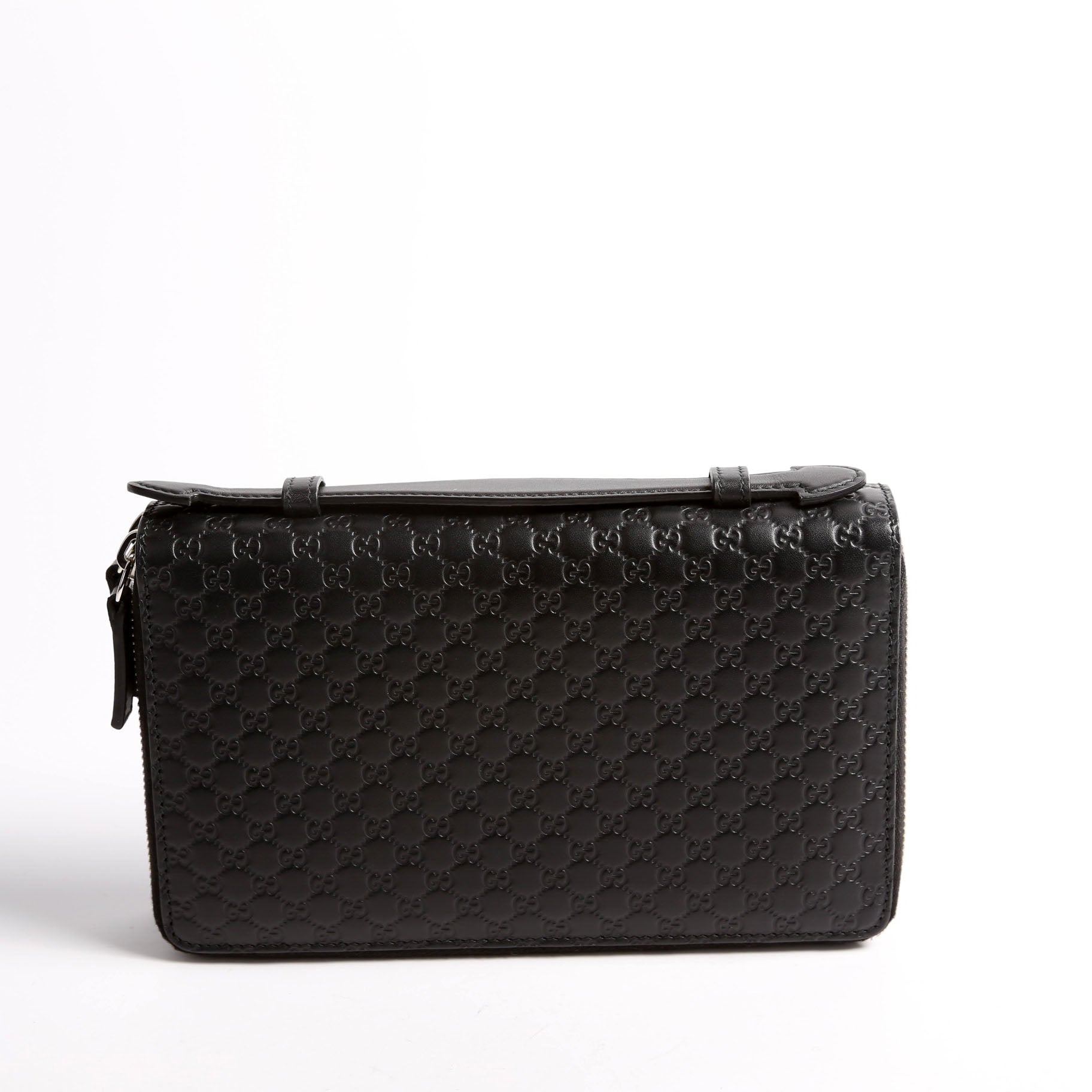 449246 Micro Guccissima Travel Wallet Black