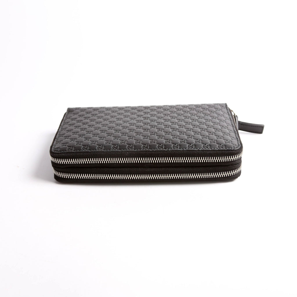 449246 Micro Guccissima Travel Wallet Black