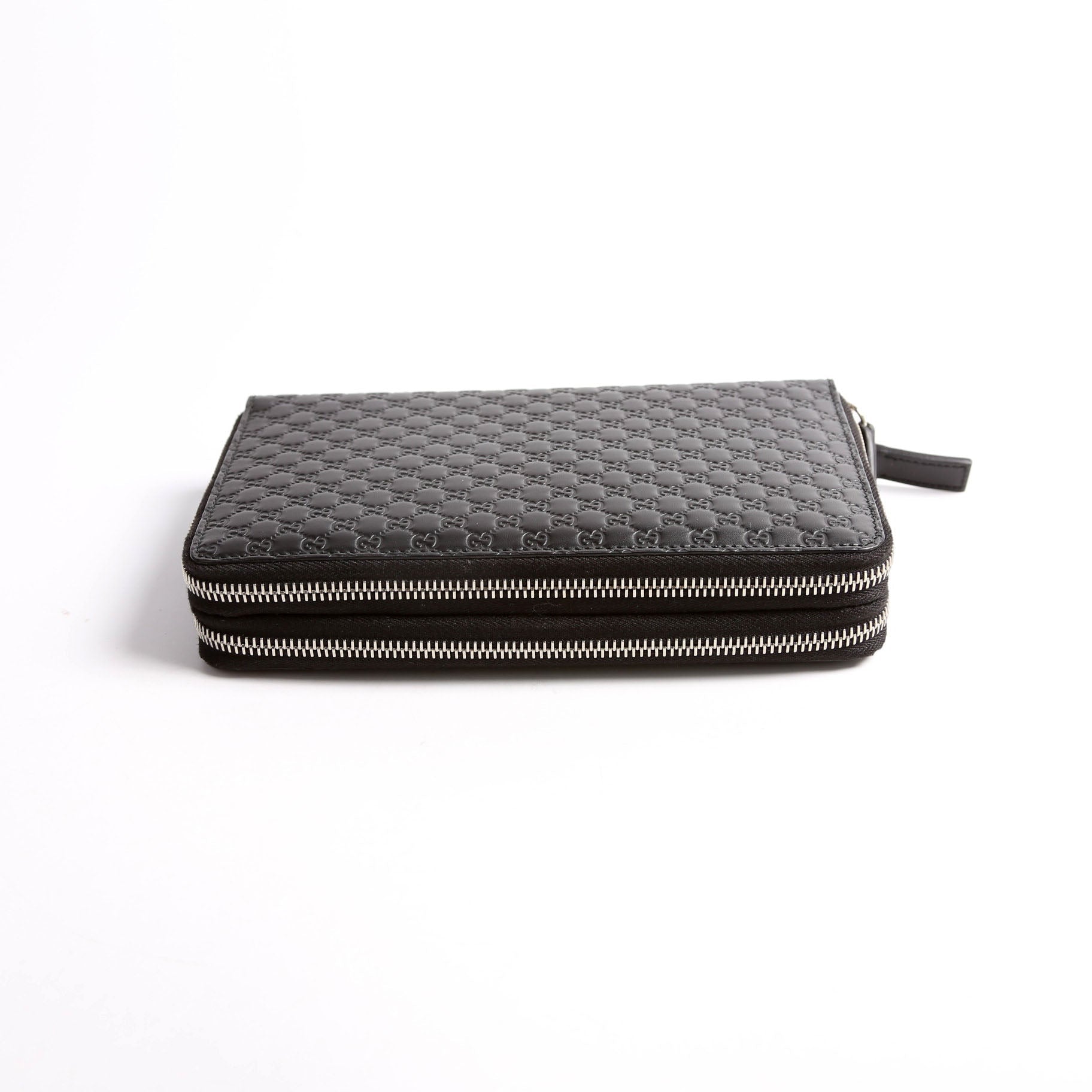 449246 Micro Guccissima Travel Wallet Black