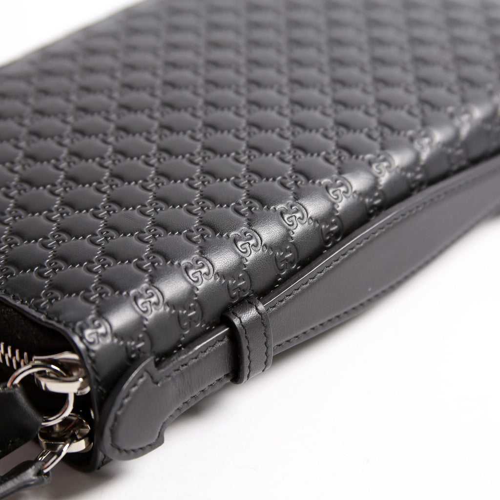 449246 Micro Guccissima Travel Wallet Black