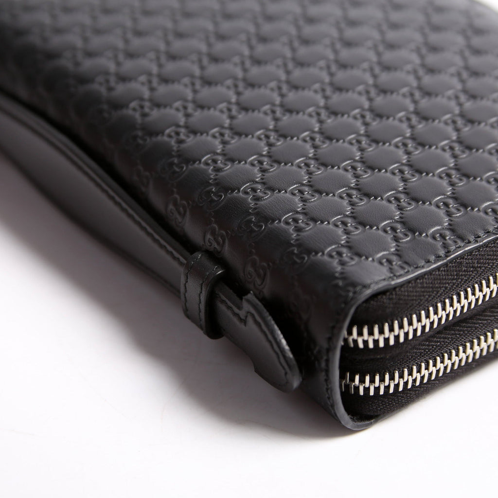 449246 Micro Guccissima Travel Wallet Black