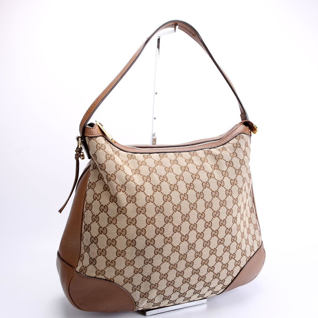 449244 GG Canvas Bree Hobo Tan/Brown