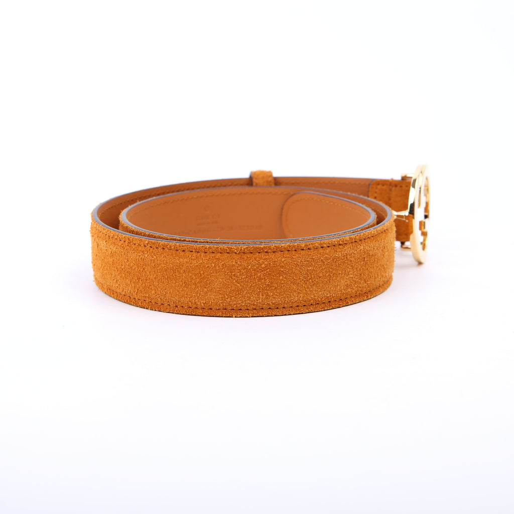 Gucci 690557 Blondie Suede Belt Size 70/28 Tan