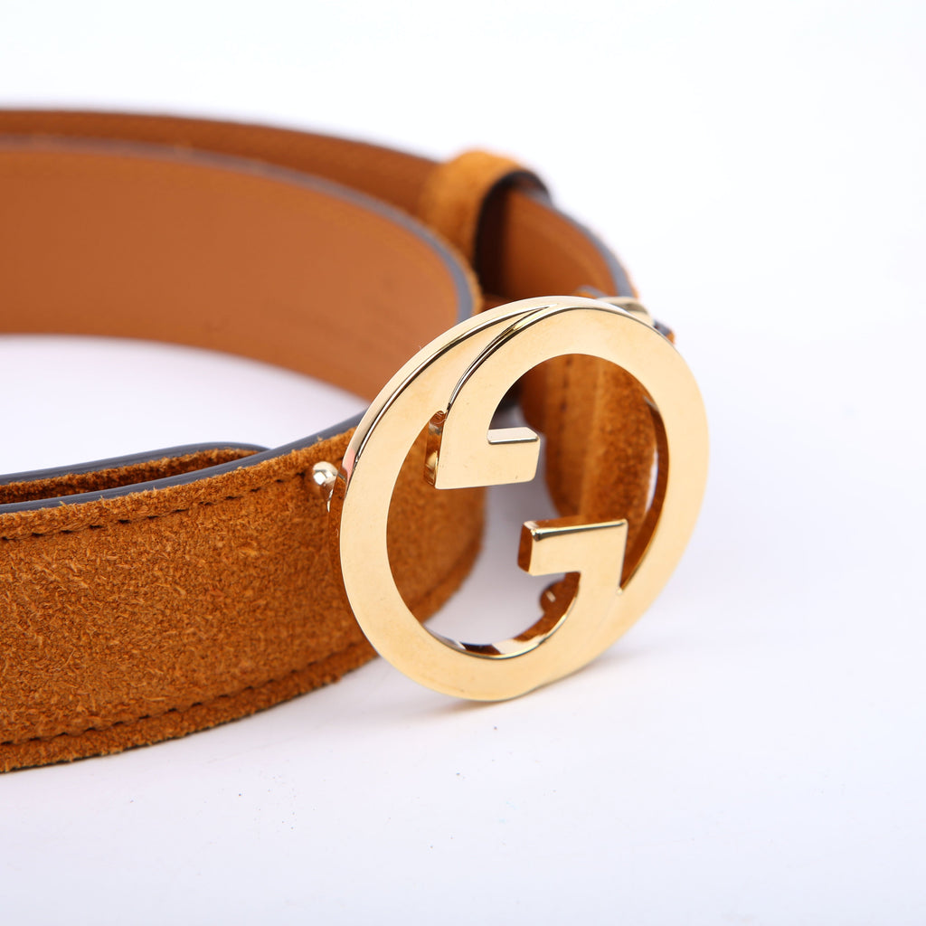 Gucci 690557 Blondie Suede Belt Size 70/28 Tan