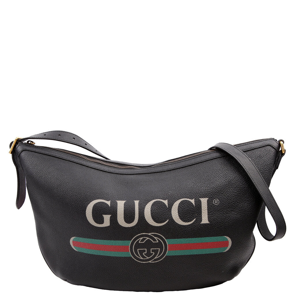 Gucci 523588 Half Moon Bag Black
