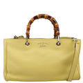 323660 Leather Bamboo Shopper Medium Yellow