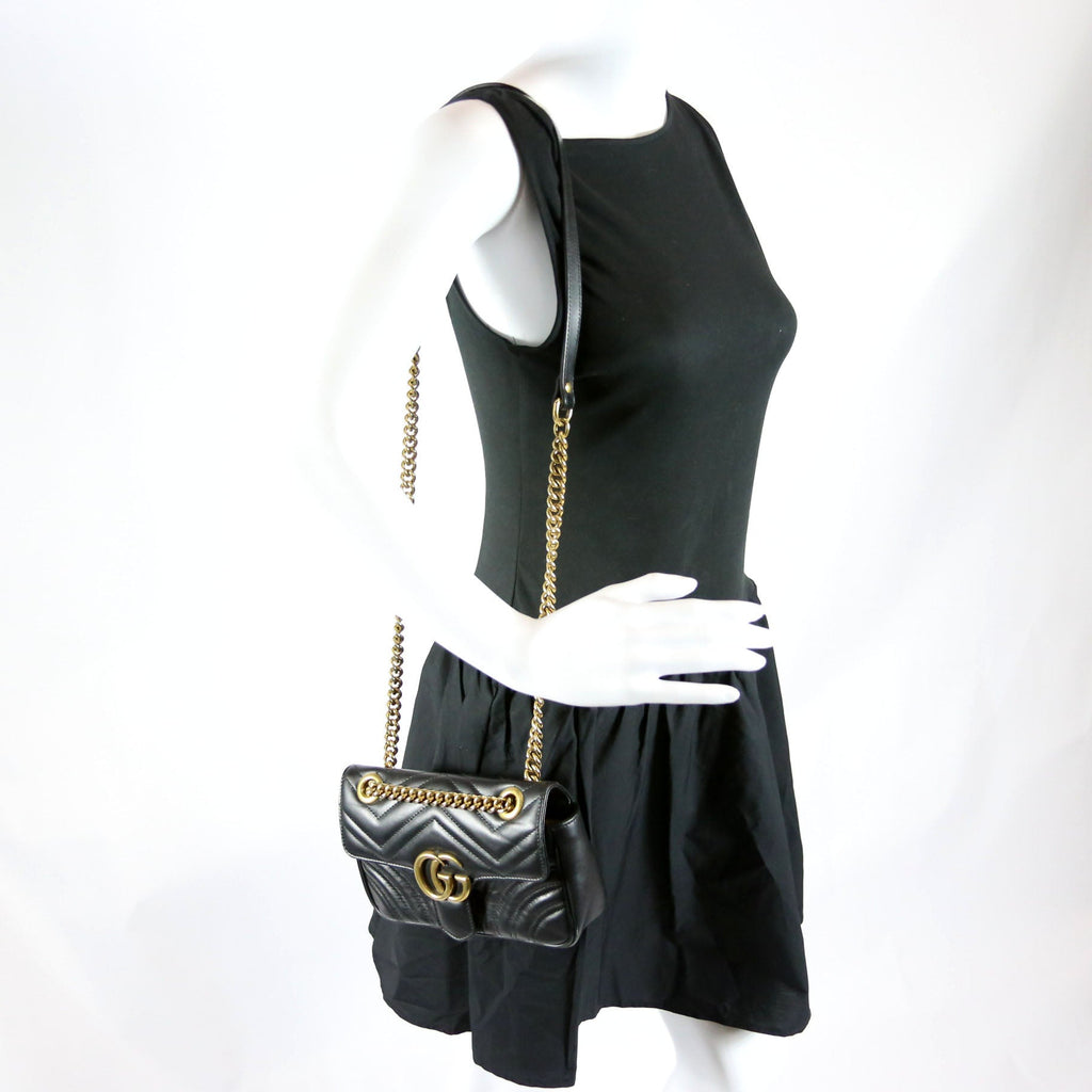 446744 Marmont Leather Shoulder Mini Flap