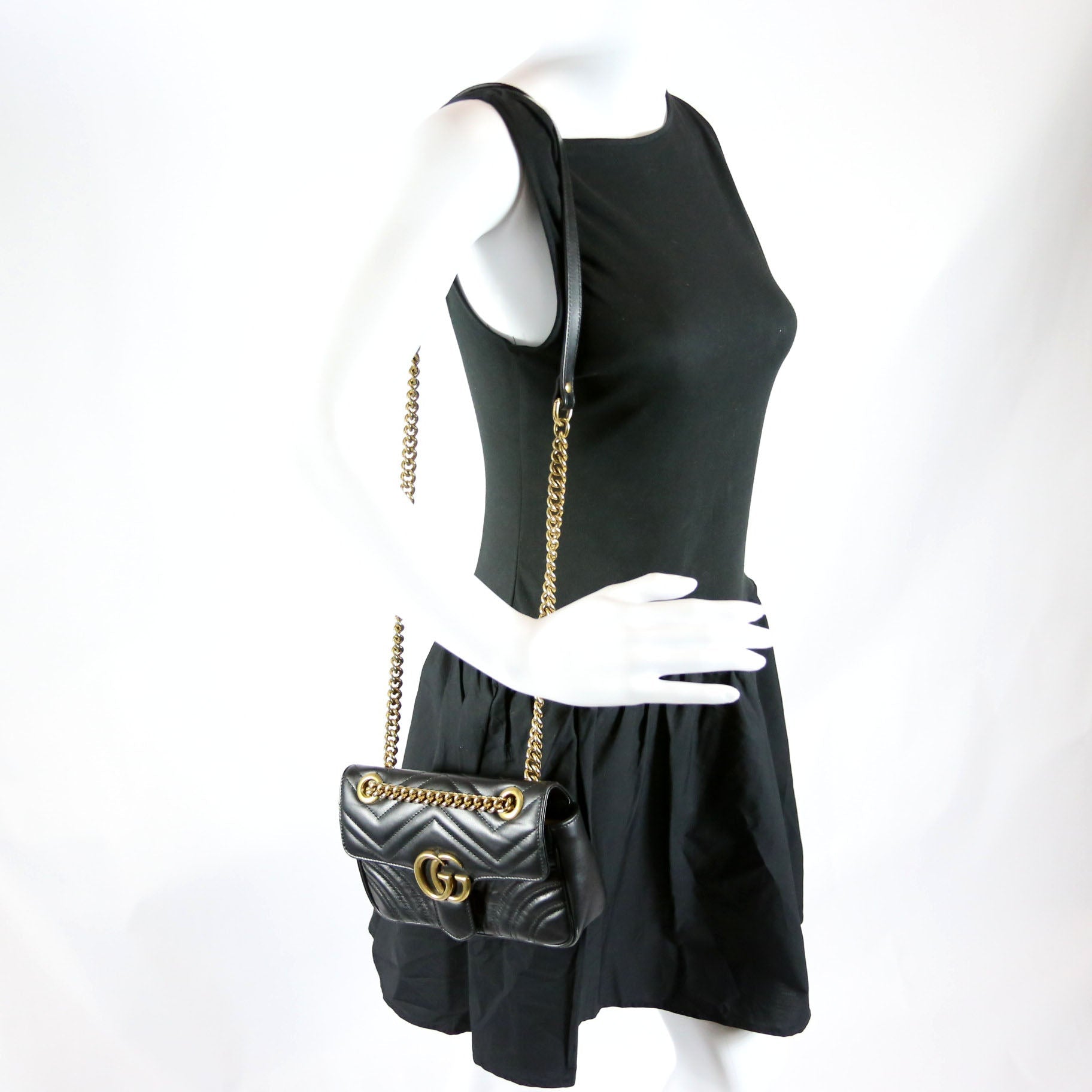 446744 Marmont Leather Shoulder Mini Flap