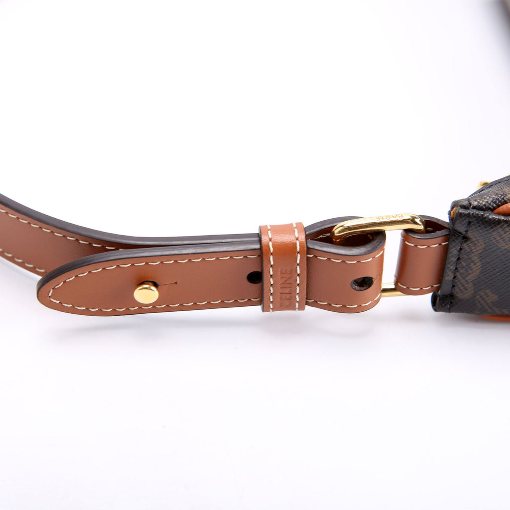 Ava Triomphe Medium Canvas Calfskin Brown/Gold