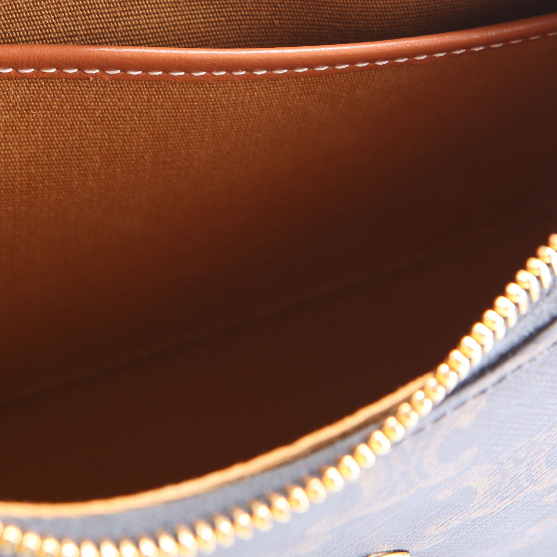 Ava Triomphe Medium Canvas Calfskin Brown/Gold
