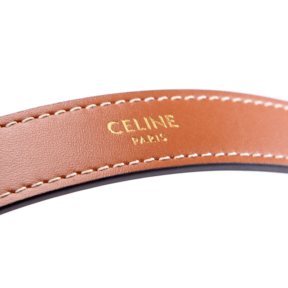 Ava Triomphe Medium Canvas Calfskin Brown/Gold