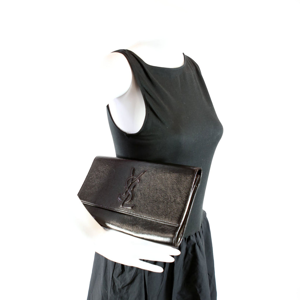 Belle De Jour Clutch Texture Patent 203855 Black