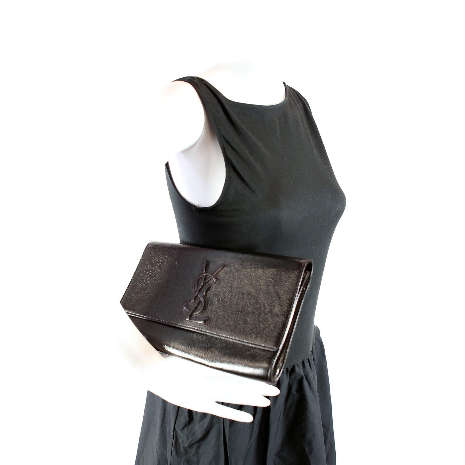 Belle De Jour Clutch Texture Patent 203855 Black