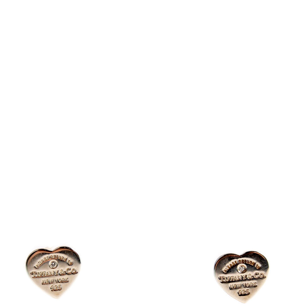 Please Return To Mini Heart Studs 925/Diamonds