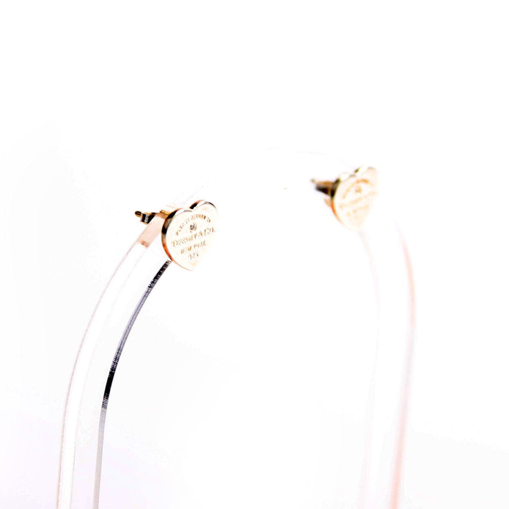 Please Return To Mini Heart Studs 925/Diamonds