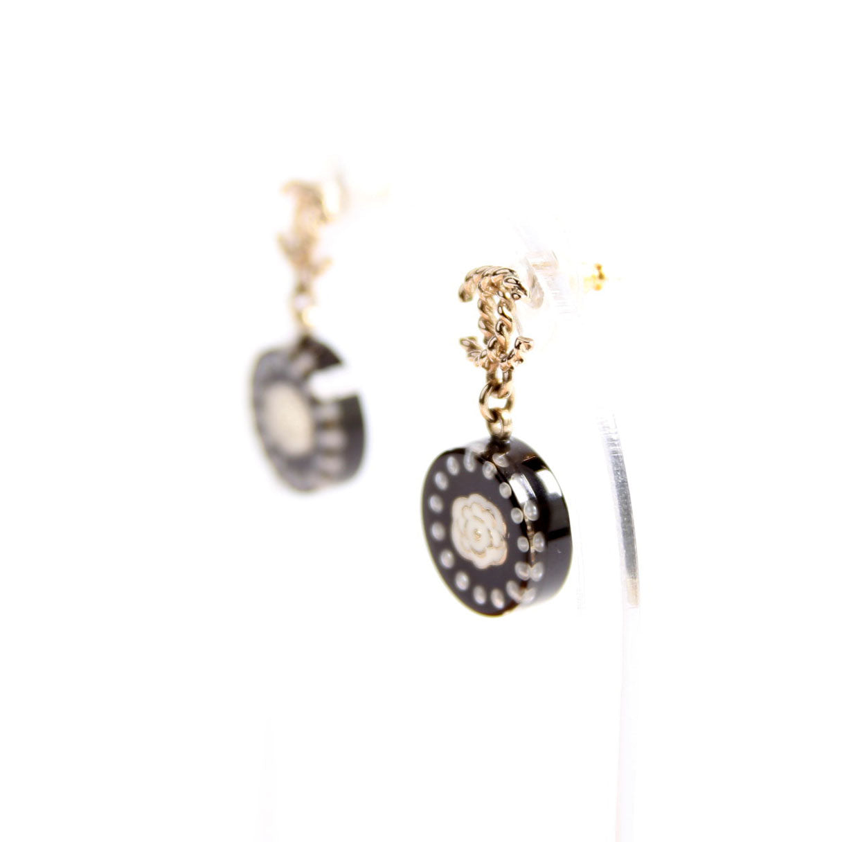 CC Round Camellia Flower Resin Drop