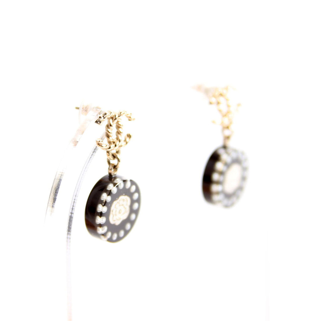 CC Round Camellia Flower Resin Drop