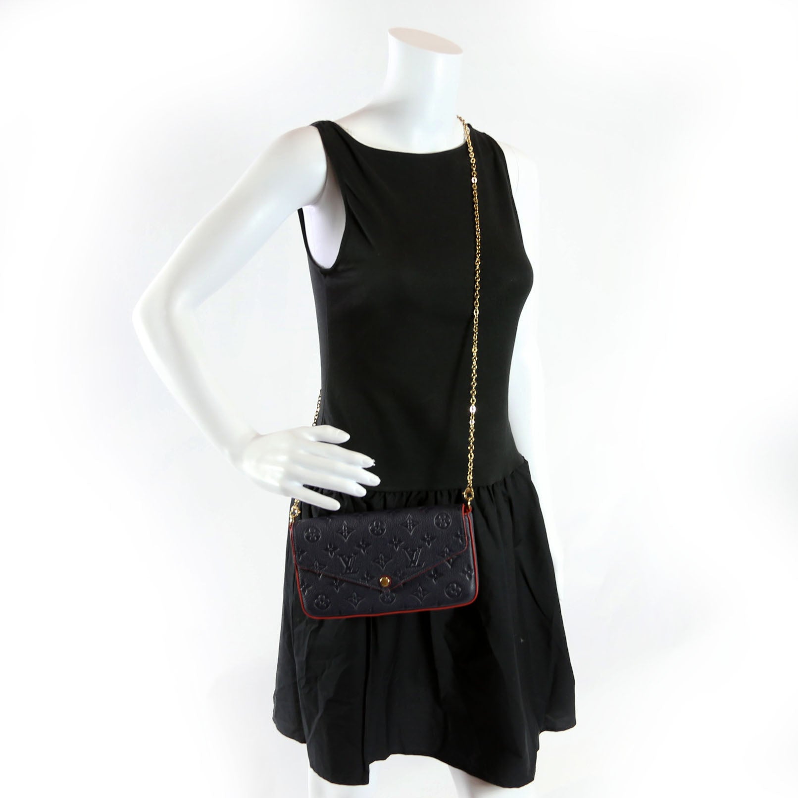 Pochette Felicie Empreinte Navy