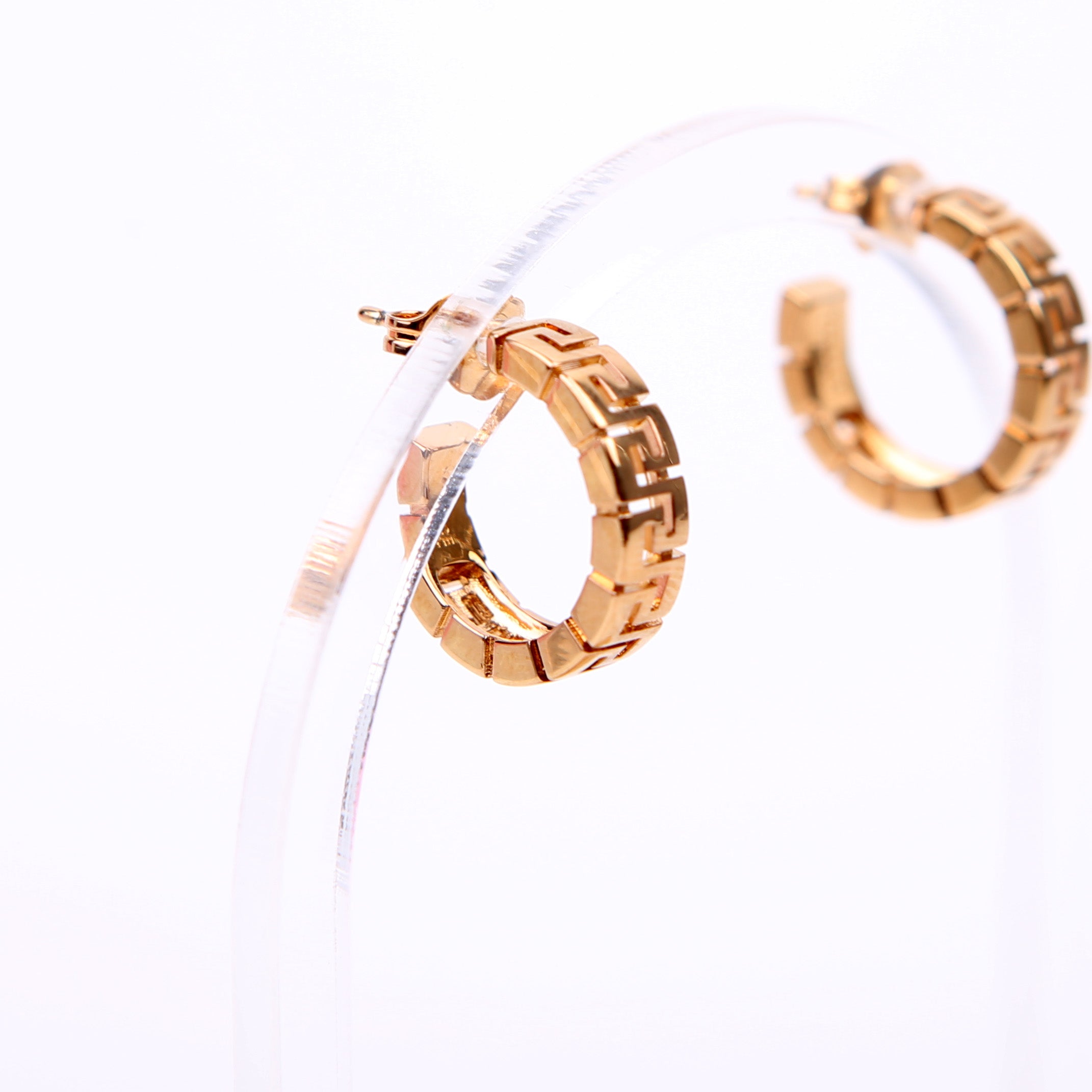 Greca Hoop Earrings Gold