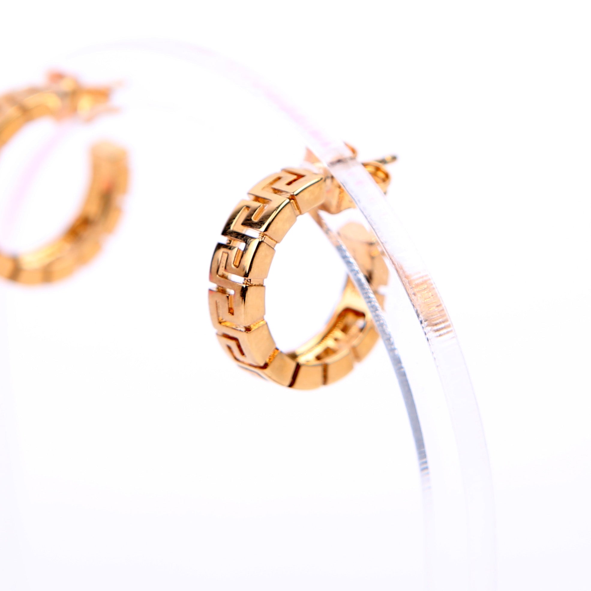 Greca Hoop Earrings Gold