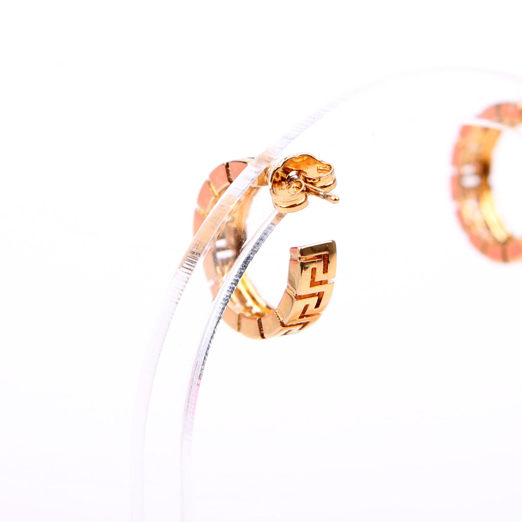 Greca Hoop Earrings Gold