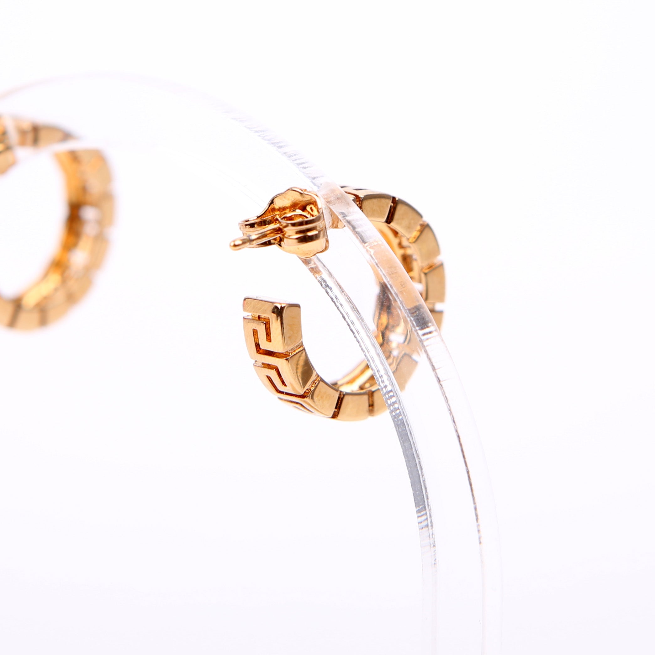 Greca Hoop Earrings Gold