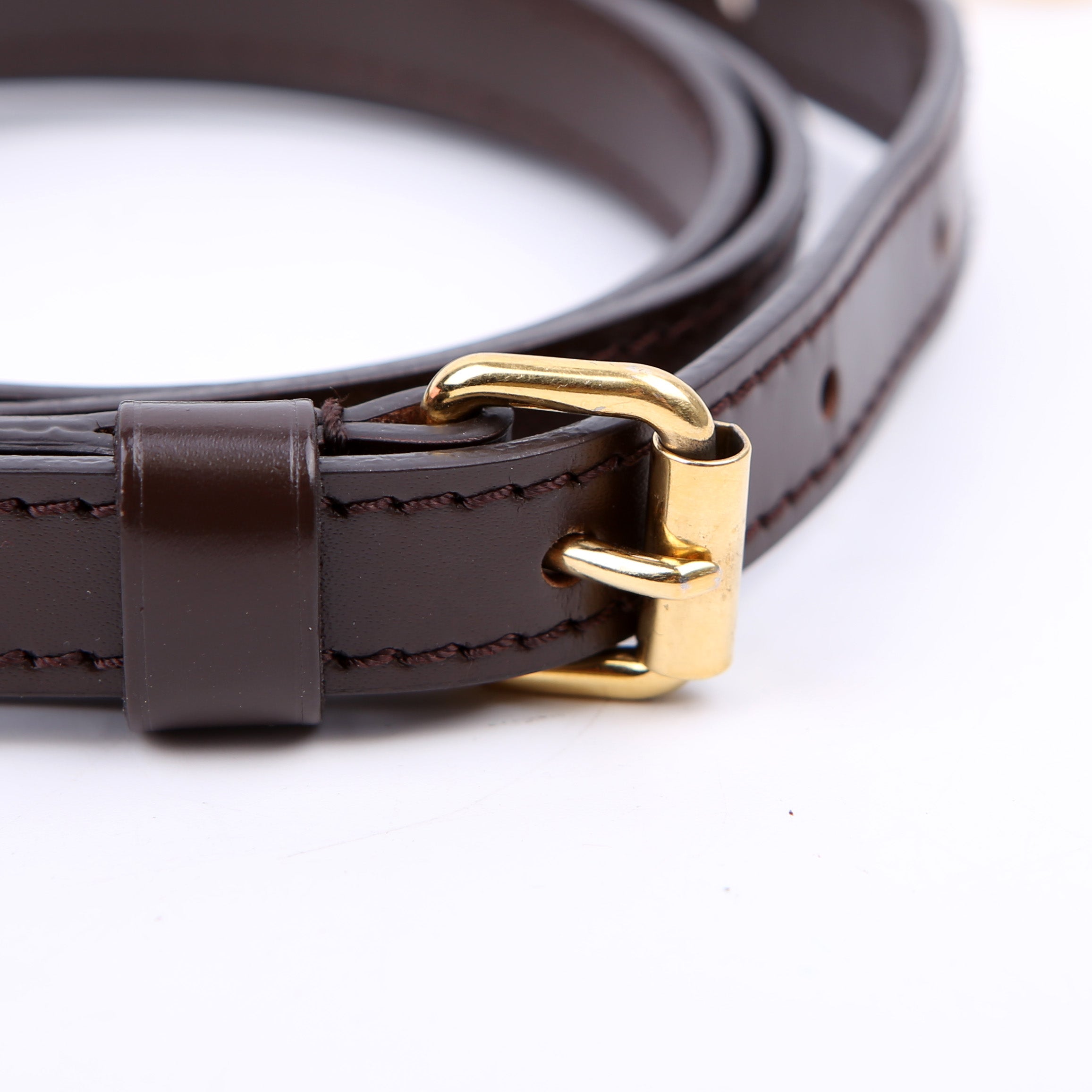 Leather Crossbody Damier Ebene Strap