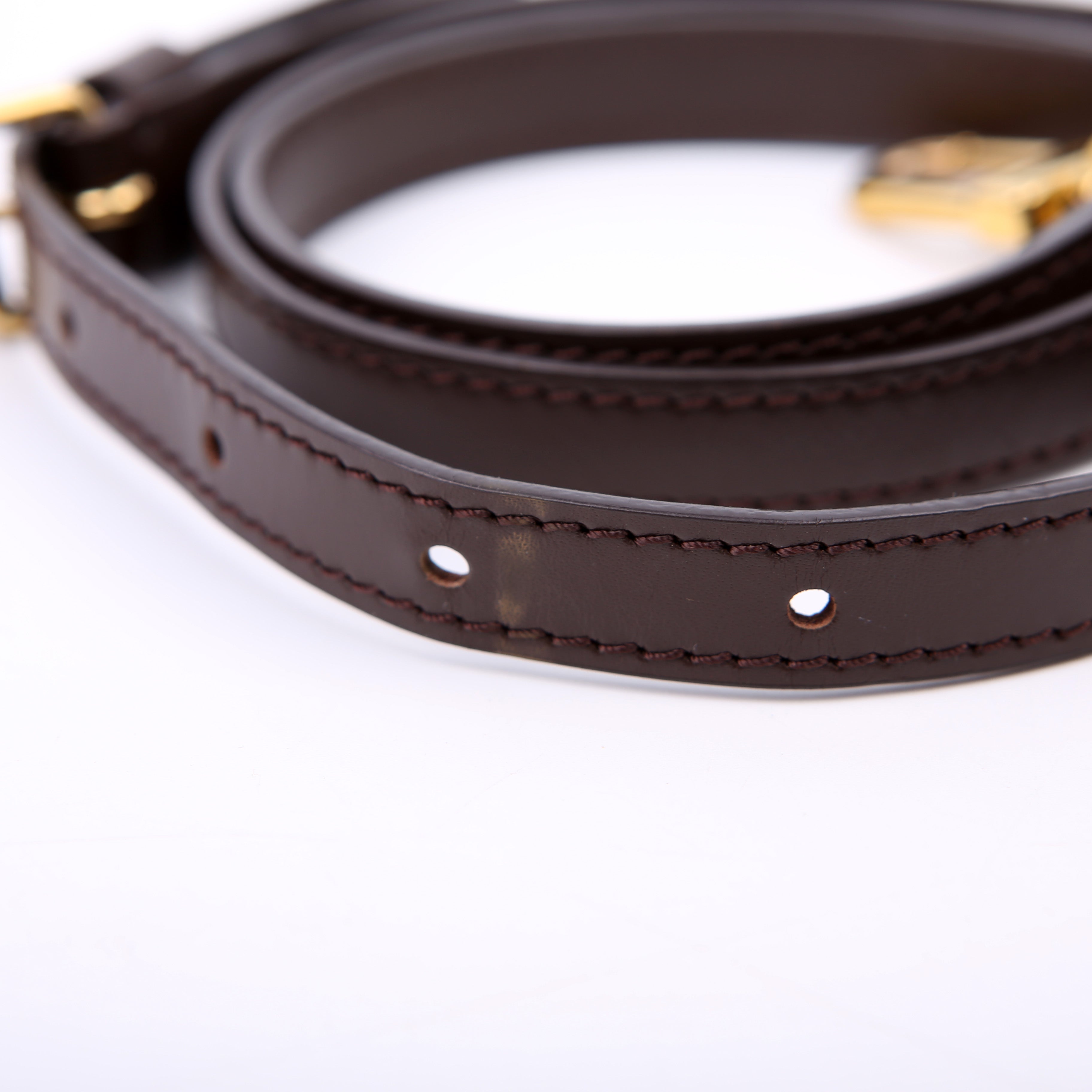 Leather Crossbody Damier Ebene Strap