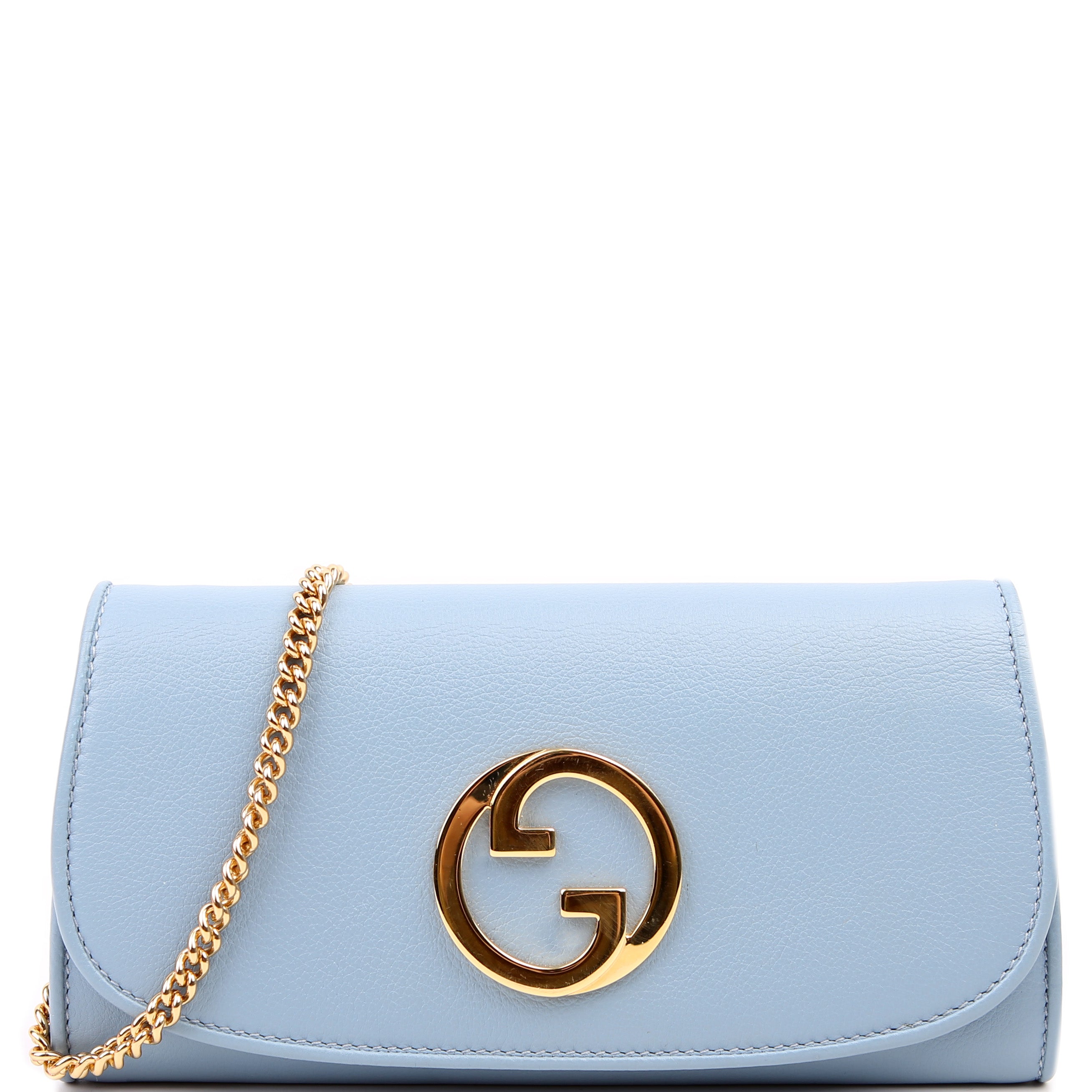 725215 Blondie Leather Continental Chain Wallet Blue
